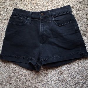 Madewell Highwaisted Black Demin Shorts
