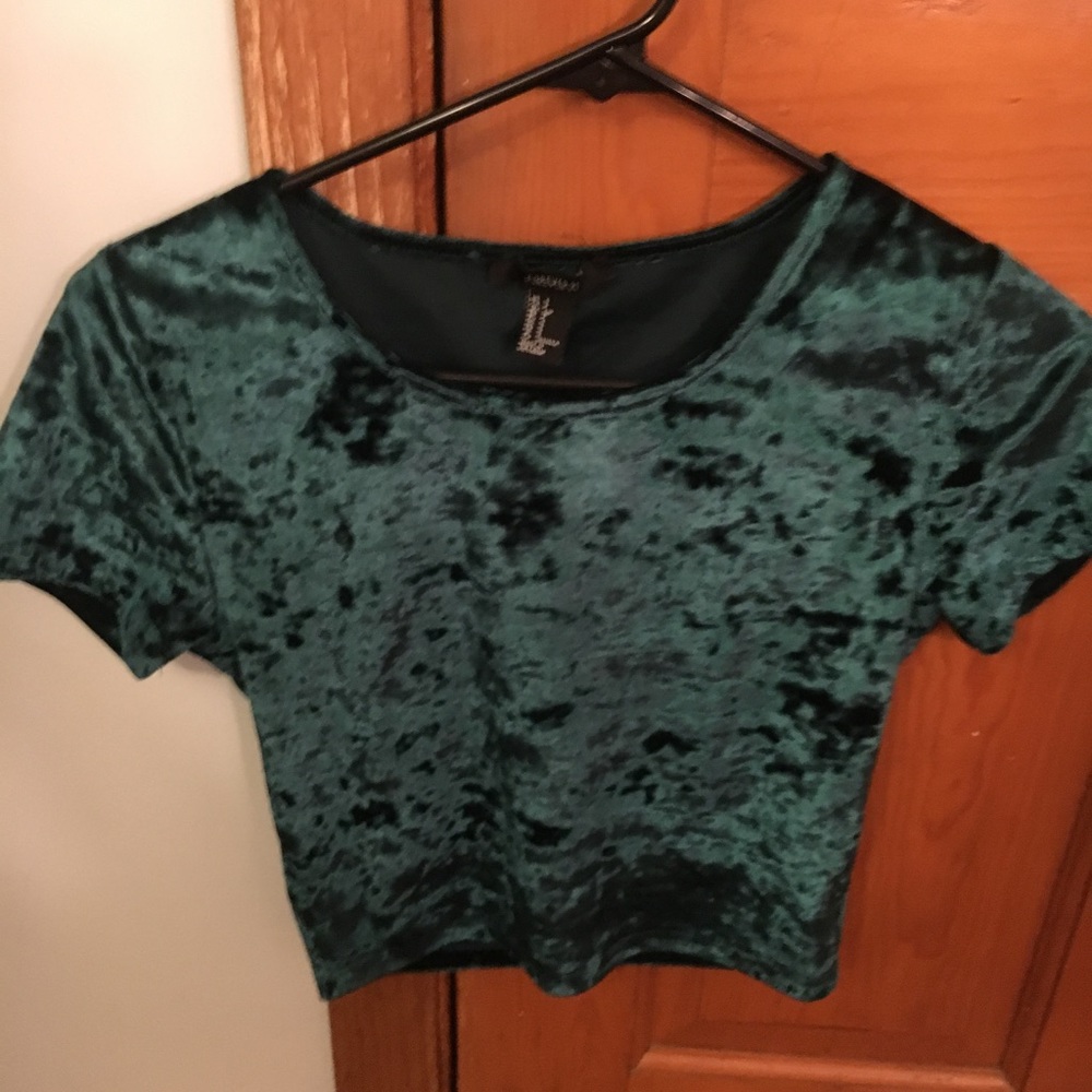 Crushed velvet crop top