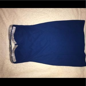 Blue Mini Dress with Diamonds