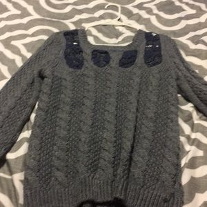 Sweater with lace detail