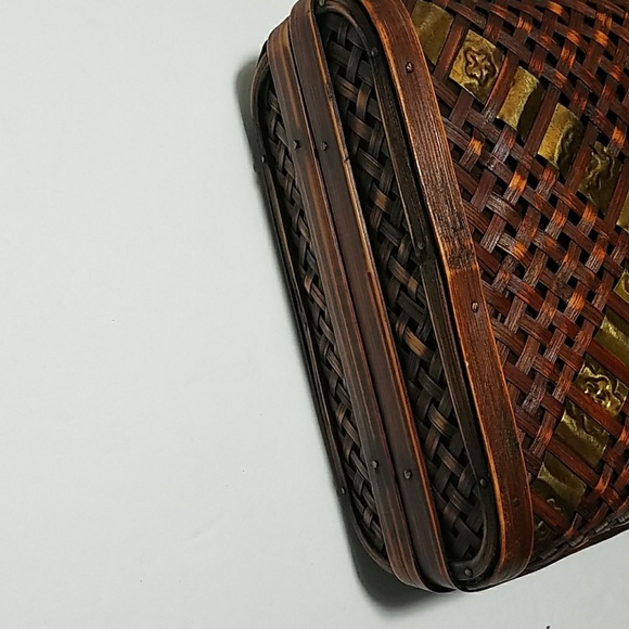 Vintage Wood and Bamboo Purse Asian Boho Wearable - Picture 4 of 5