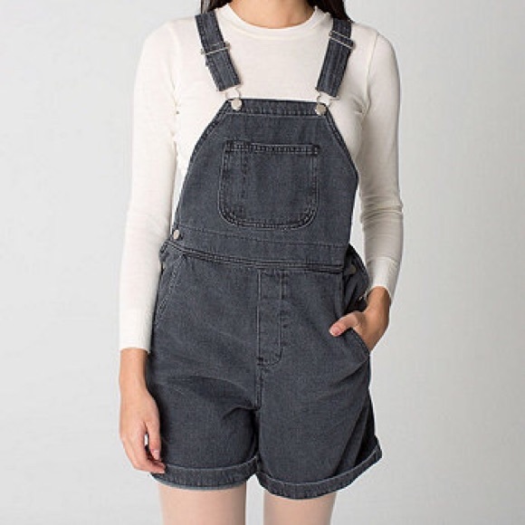 American Apparel Distressed Shortalls size XS - Picture 1 of 4