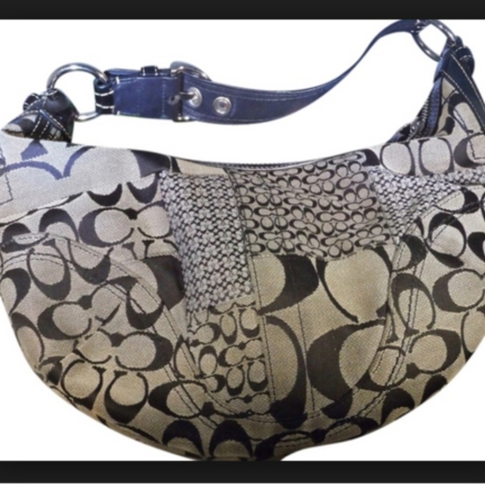 Coach Soho Jacquard Canvas Leather Hobo Bag