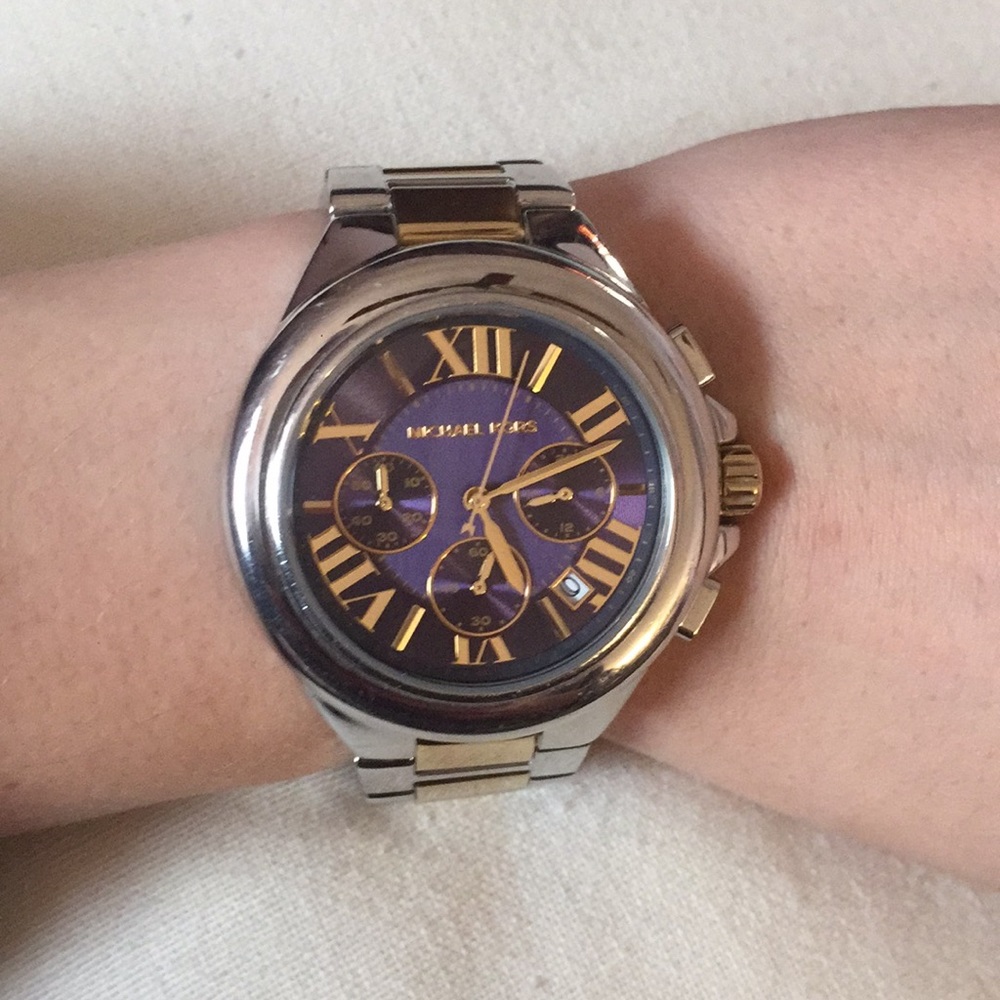 Michael Kors two-toned navy face watch