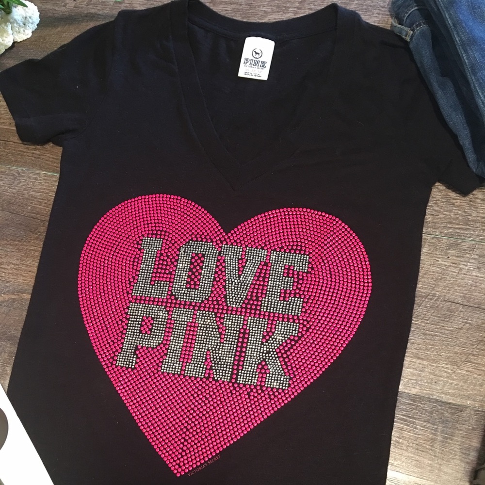 VS Hot Pink Embellished T-Shirt - Picture 2 of 7