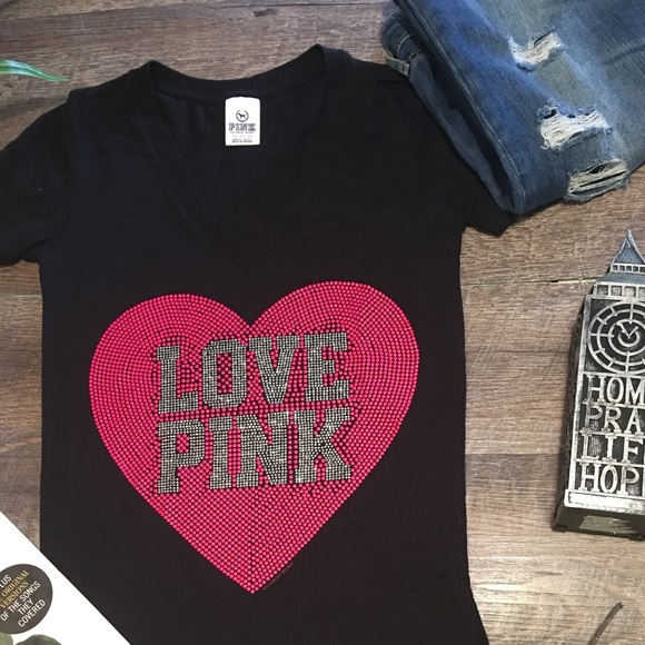 VS Hot Pink Embellished  T-Shirt - Picture 4 of 7