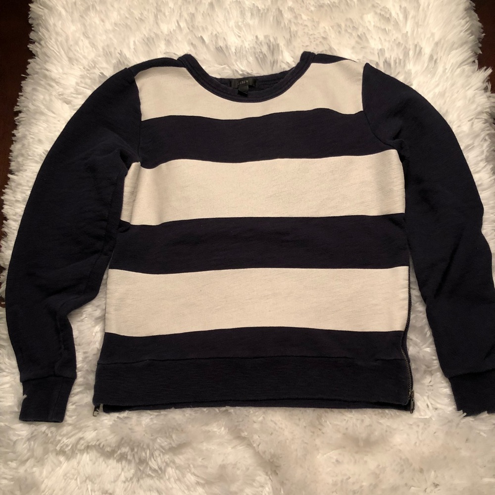 J.Crew Striped Sweat Shirt Zipper