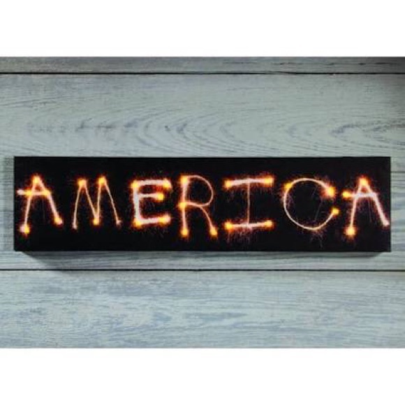 Other - Lighted America Sign Sparkler Canvas Wall Decor Patriotic Decoration 4th July