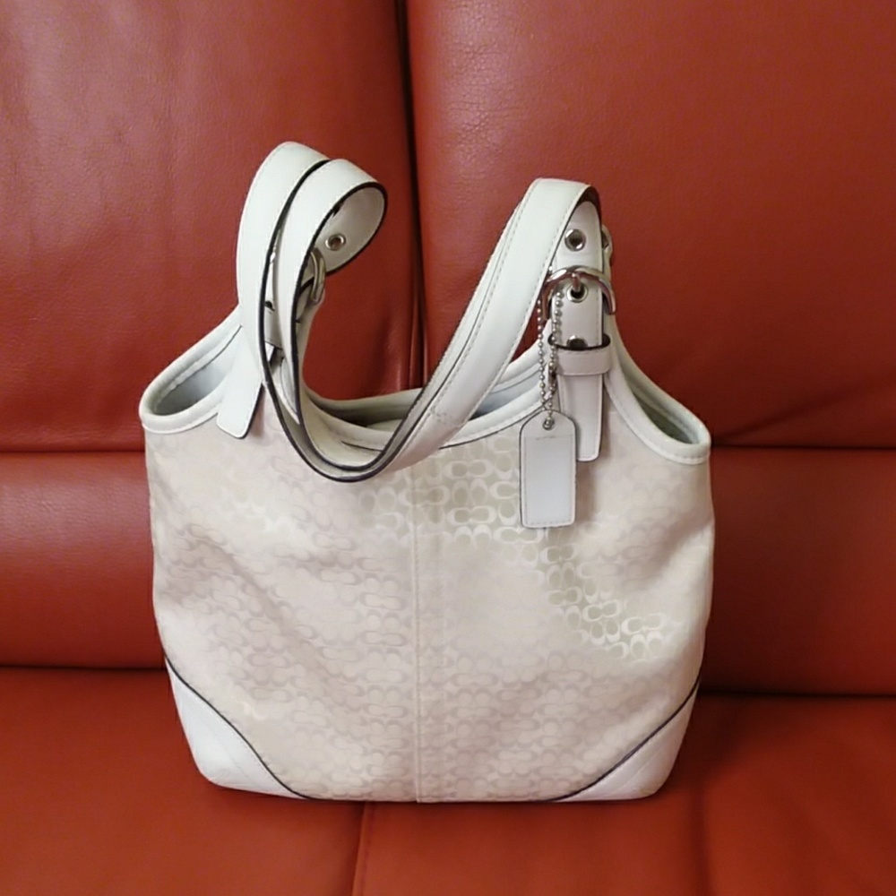 Authentic Limited Edition White/Silver Coach Bag