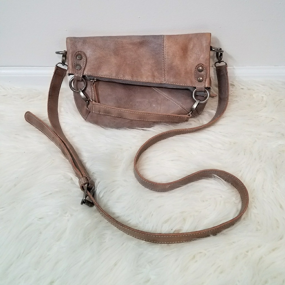 Bed Stu genuine leather crossbody bag purse tan