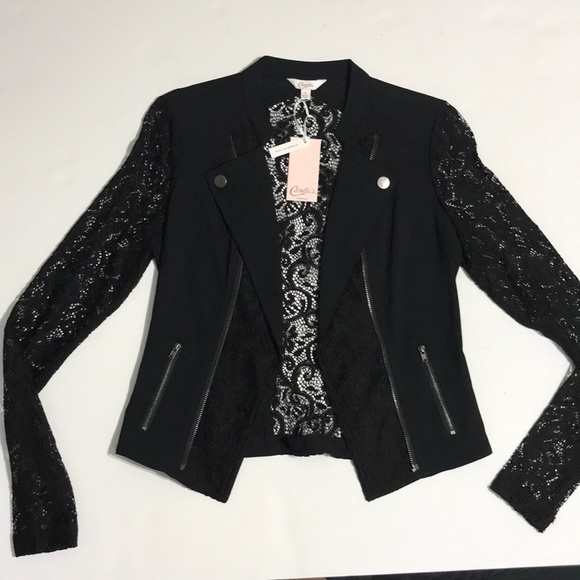 Candie S Jackets Coats Lace Detail Moto Jacket Poshmark