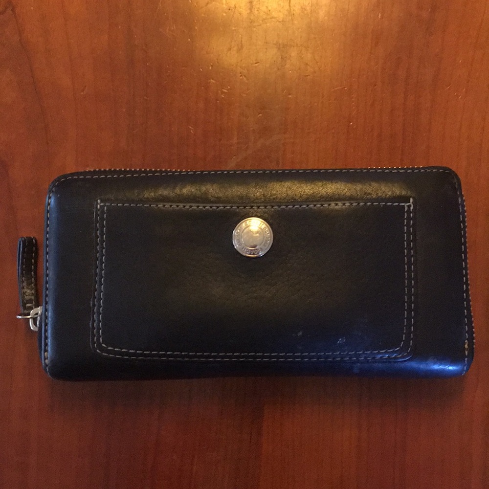 Coach black leather wallet