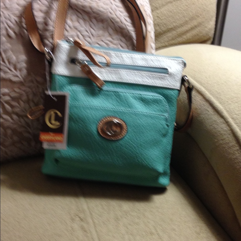 Teal mint handbag cross body or shoulder bag