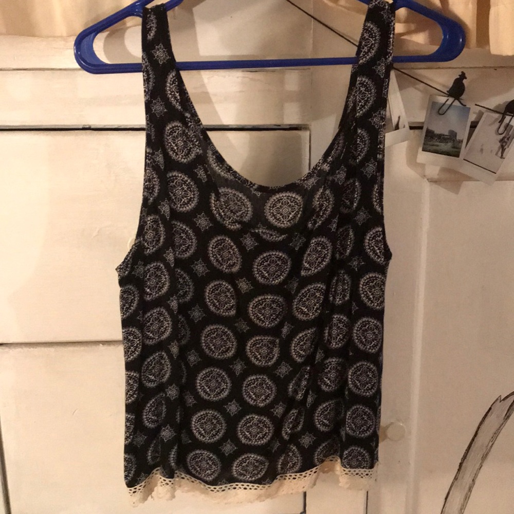 Mandala Black Tank Top