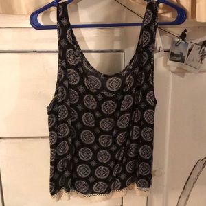 Mandala Black Tank Top