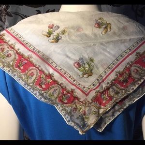 Vintage 1950’s Dutch tulip/wooden shoe scarf