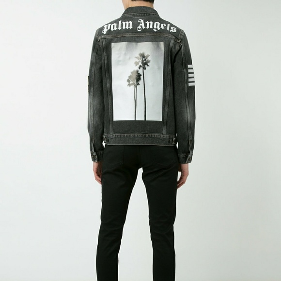 palm angels black denim jacket