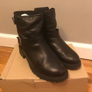 zara fur biker ankle boots