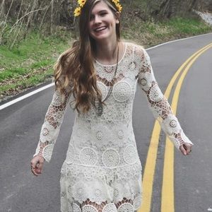 Free People White Lace Dress