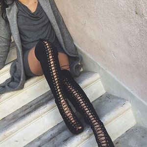 Thigh High Lace Up Boots