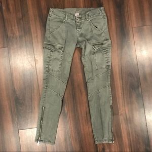 Green cargo style pants