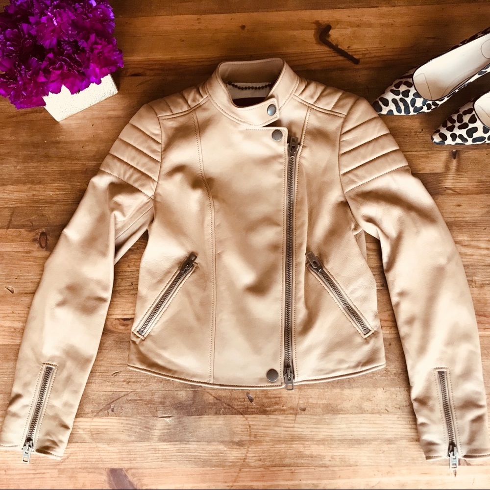 Coach Genuine Leather Caramel Moto Jacket NWT 0 SM - Picture 5 of 8