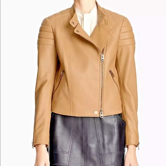 Coach Genuine Leather Caramel Moto Jacket NWT 0 SM - Picture 2 of 8