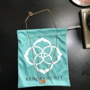 Elisa Pendant Necklace in Rose Drusy/Rose Gold