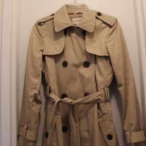 Banana Republic Khaki Belted Trench Coat