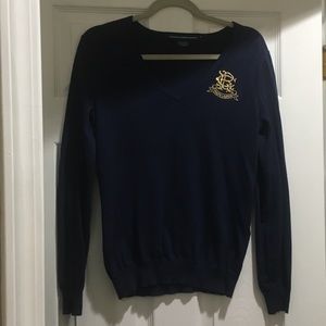 Ralph Lauren Sport crest/logo Vneck sweater -Med