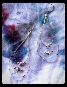 Cute white and silver earrings