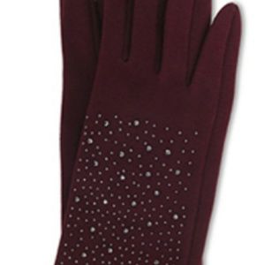TEXTING GLOVES :  FLEECE LINED- DARK RED