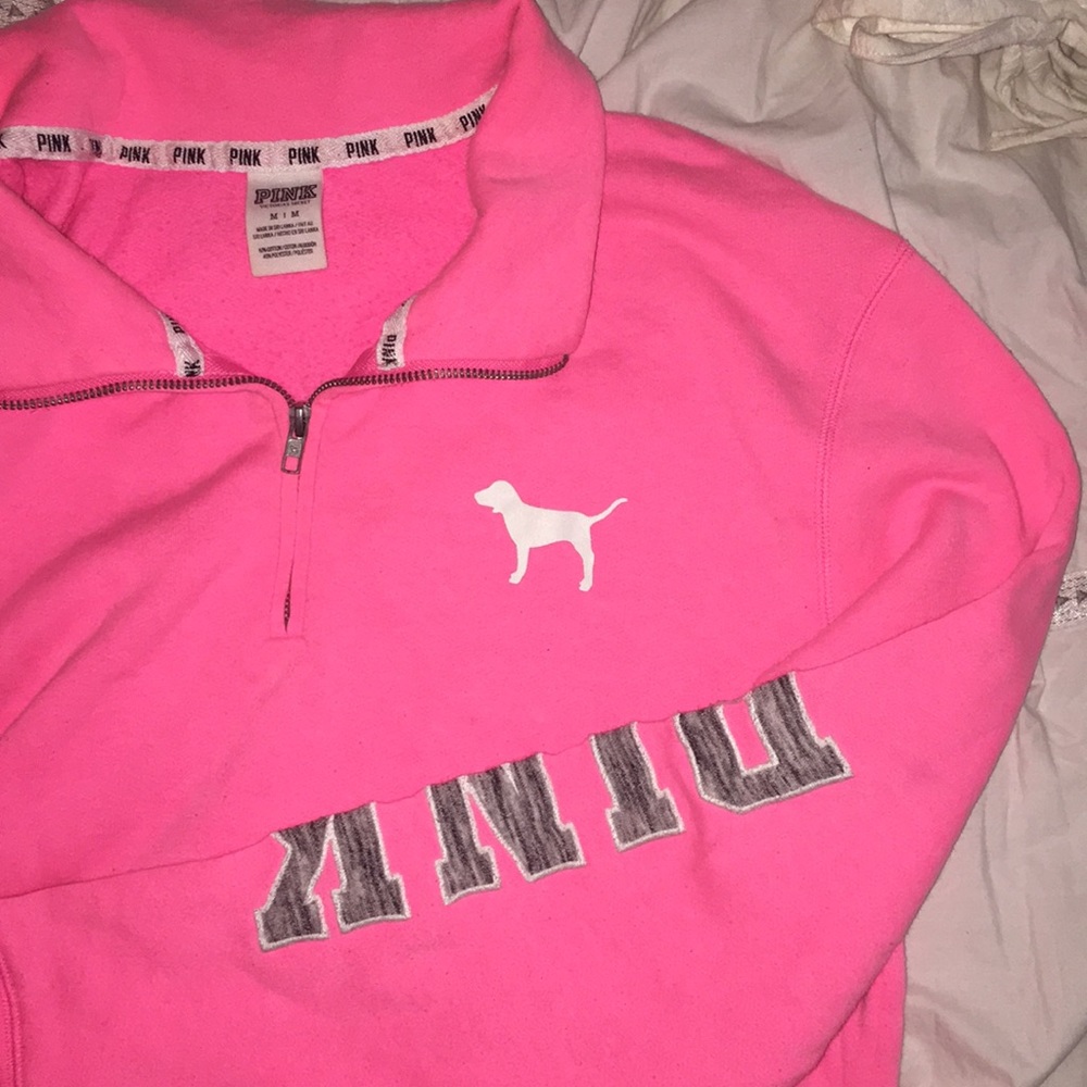 PINK Grey and Pink Halfzip