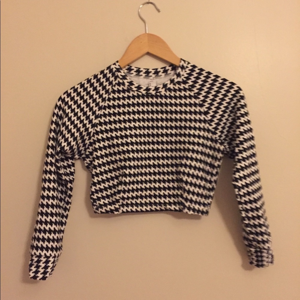 NWOT American Apparel Houndstooth Crop Top size s