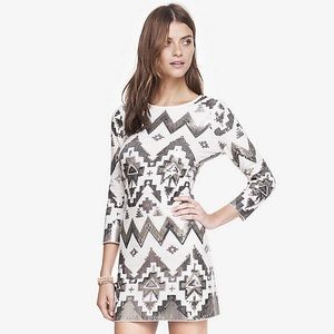 Express Aztec Sequin Embellished Mini Dress