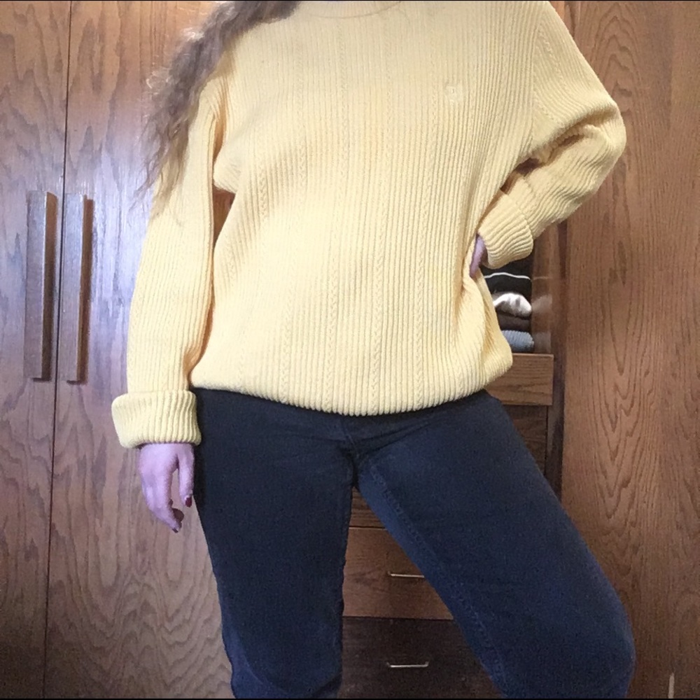 Ralph Lauren bright yellow chaps sweater