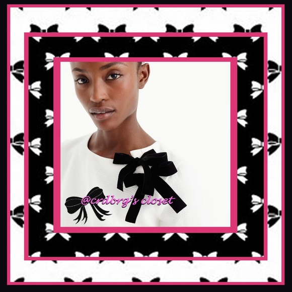 NWT, JCrew Double Velvet Bows Sweatshirt - Picture 2 of 3