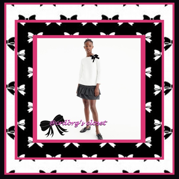 NWT, JCrew Double Velvet Bows Sweatshirt - Picture 3 of 3