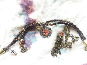 Unique leather Bongo bracelet