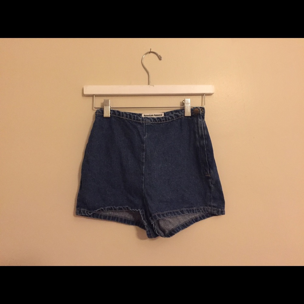 NWOT American Apparel Denim Tap Shorts Size S