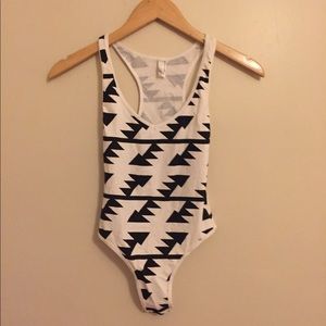 NWOT American Apparel Geometric Thong Bodysuit XS