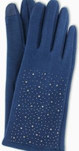 TEXTING GLOVES:  FLEECE LINED - TEAL BLUE