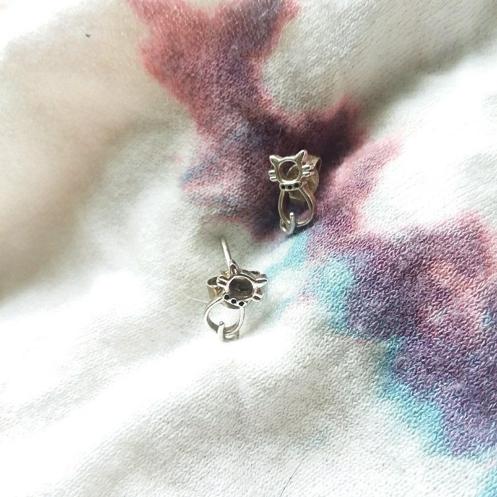Sterling silver cat studs for any cat lover