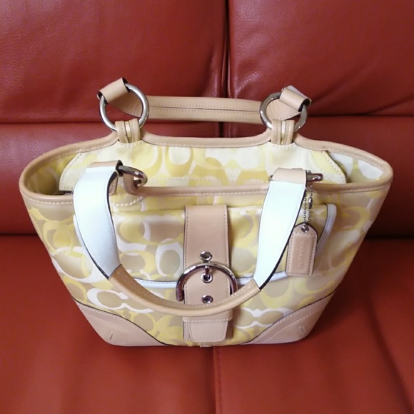 Limited Edition SOH OPT Small SV/YL Tote Coach Bag - Picture 1 of 8