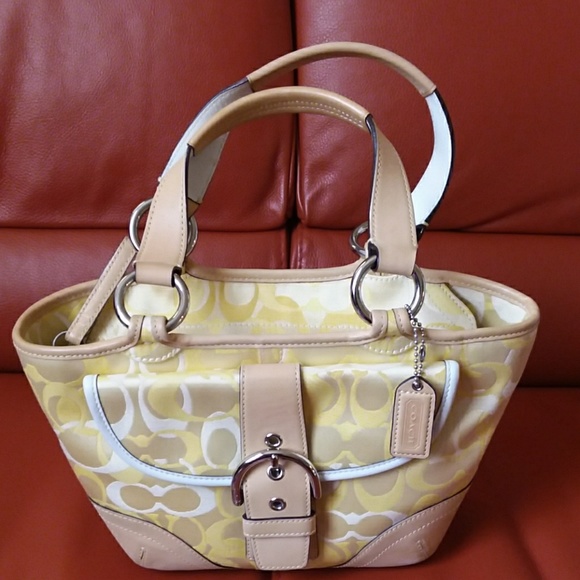 Limited Edition SOH OPT Small SV/YL Tote Coach Bag - Picture 4 of 8