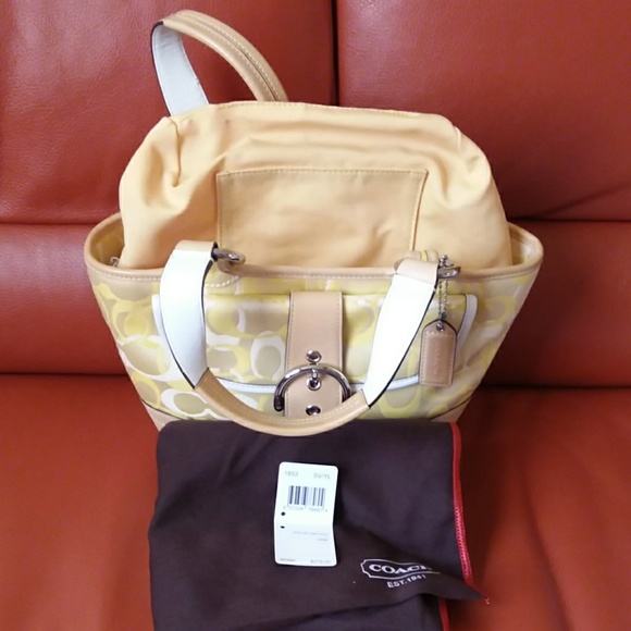 Limited Edition SOH OPT Small SV/YL Tote Coach Bag - Picture 5 of 8