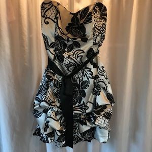 Black and white cocktail dress
