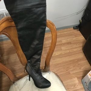 Black thigh high boots