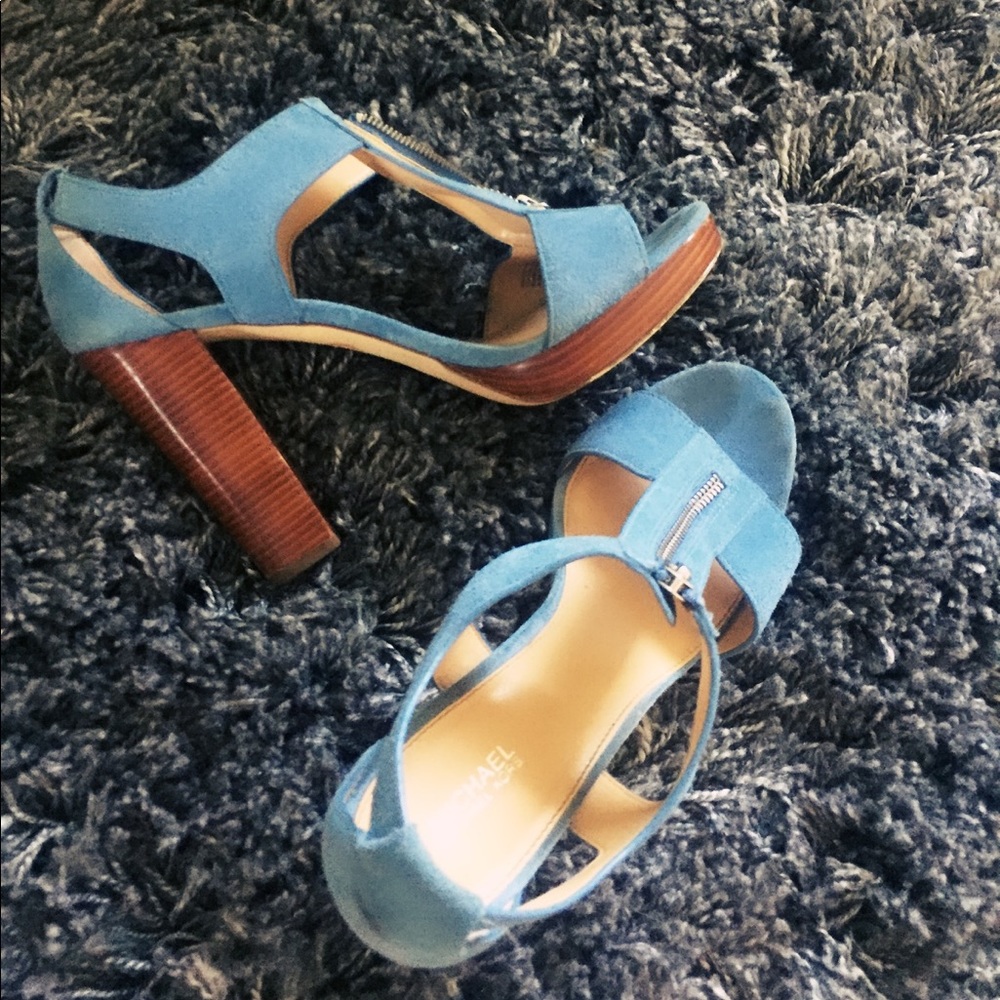 Michael Kors High heels shoes blue suede 8,5