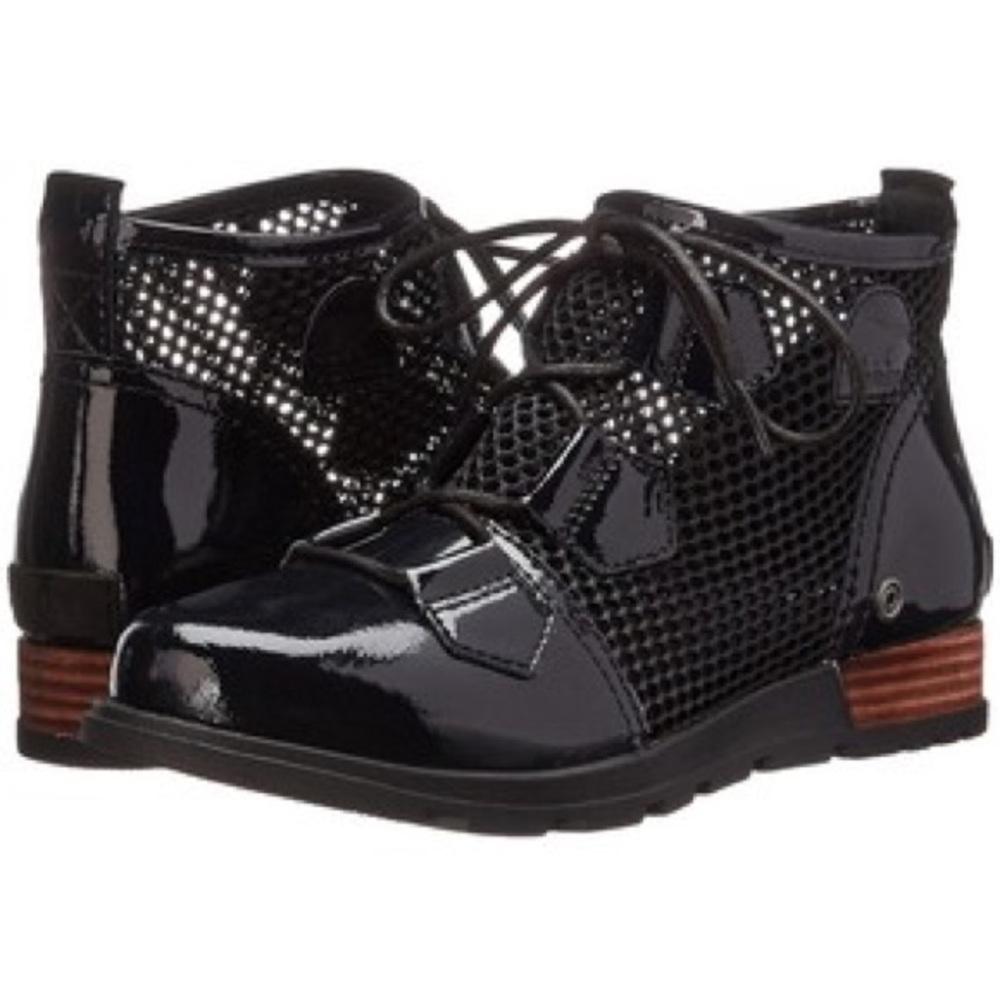 Sorel Women’s 8 Patent Blk Major Mesh Lace Booties